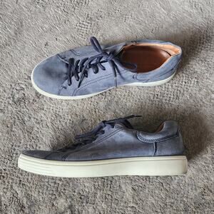 Ecco Men's Size 11- 11.5 Sneakers Casual Leather Shoes Blue Leather EU 45